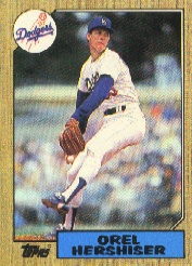 1987 Topps Baseball Cards      385     Orel Hershiser